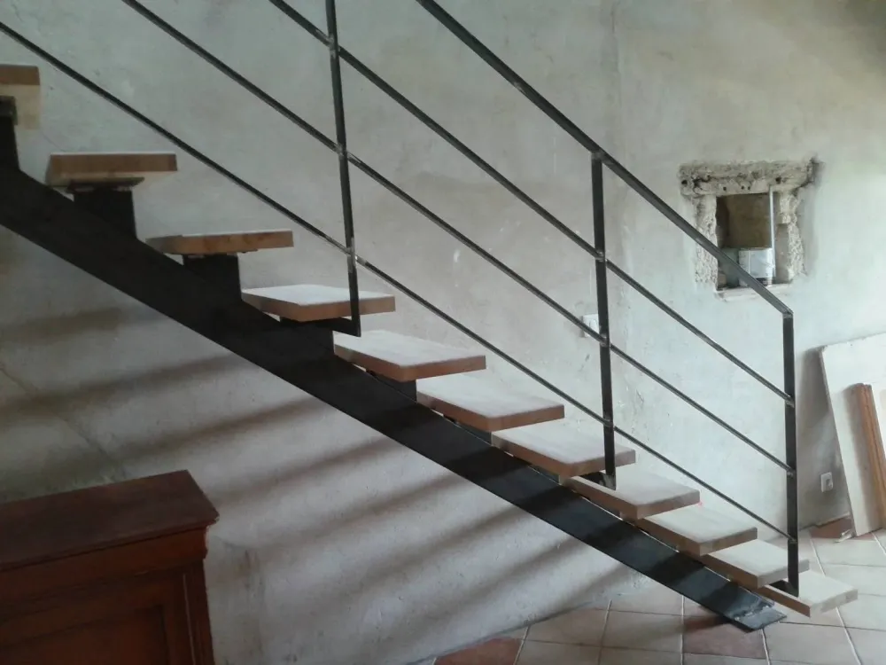 escalier bois et fer