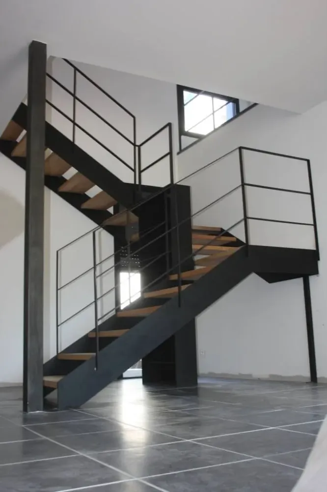escalier bois et fer